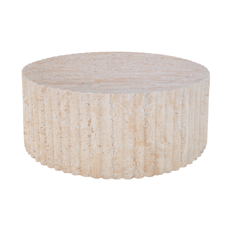 Masuta de cafea Binero, Aspect travertin, Travertin, D106x45 cm