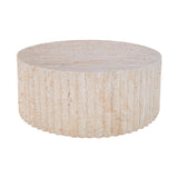 Masuta de cafea Binero, Aspect travertin, Travertin, D106x45 cm