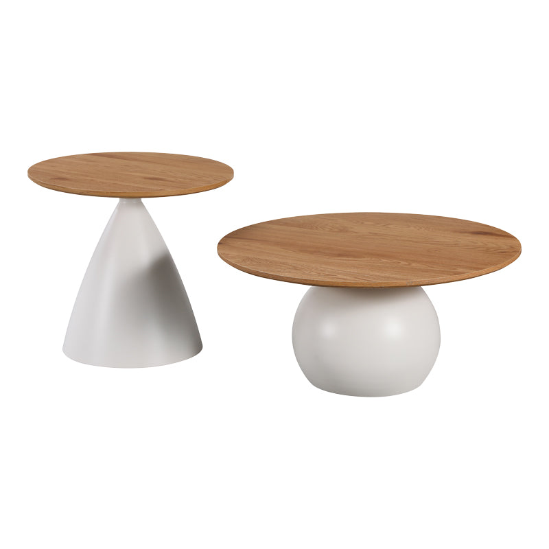 Masuta de cafea Caple, Metal - Alb