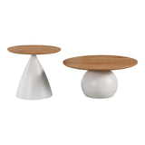 Masuta de cafea Caple, Metal - Alb