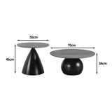 Masuta de cafea Caple, Metal - Negru