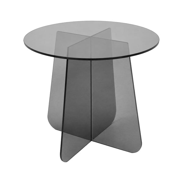 Masuta de cafea Cleary, sticla, Antracit, D50x45 cm