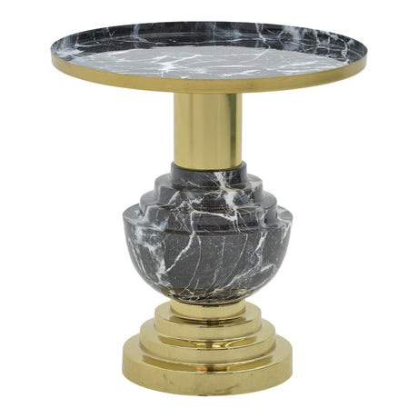 Masuta de cafea Cogent metal negru, auriu, 46x46x50 cm