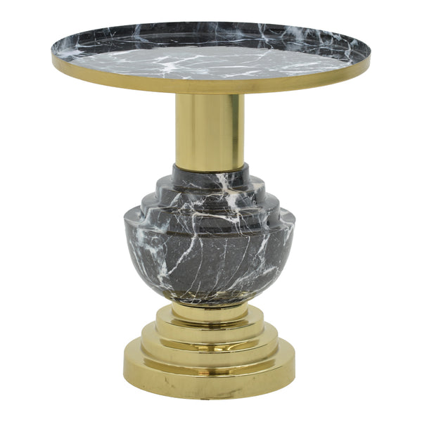 Masuta de cafea Cogent metal negru, auriu, 46x46x50 cm
