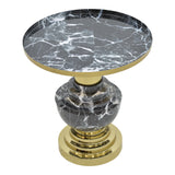 Masuta de cafea Cogent metal negru, auriu, 46x46x50 cm