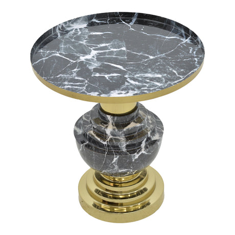 Masuta de cafea Cogent metal negru, auriu, 46x46x50 cm