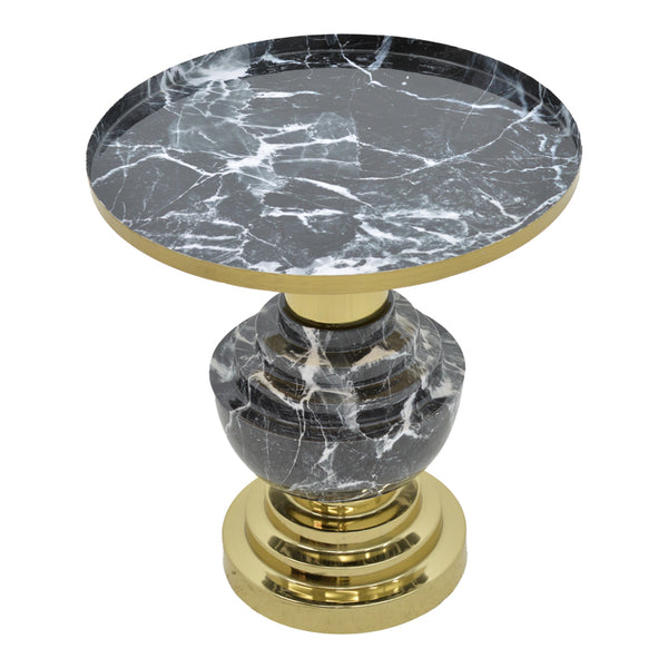 Masuta de cafea Cogent metal negru, auriu, 46x46x50 cm