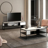 Masuta de Cafea Concord - White, Black, Alb, 120x42x60 cm