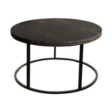 Măsuță de cafea cu aspect de marmură Sikele, metal, negru, 60x40 cm