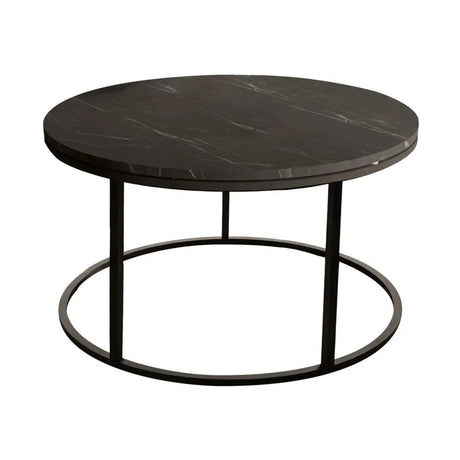 Măsuță de cafea cu aspect de marmură Sikele, metal, negru, 60x40 cm