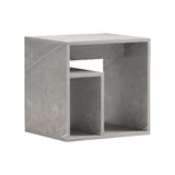 Măsuță de cafea cu aspect marmură, Stil Modern, Material Lemn/Metal, Gri - Bej, 40x35x40 cm