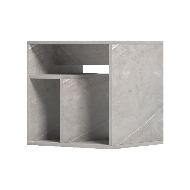 Măsuță de cafea cu aspect marmură, Stil Modern, Material Lemn/Metal, Gri - Bej, 40x35x40 cm