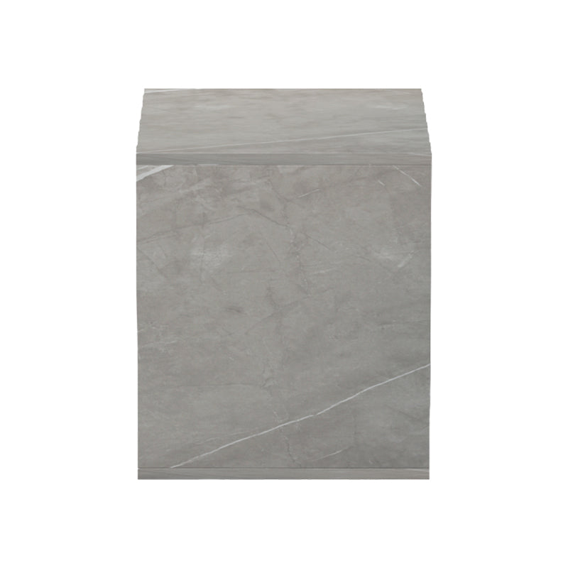 Măsuță de cafea cu aspect marmură, Stil Modern, Material Lemn/Metal, Gri - Bej, 40x35x40 cm