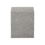 Măsuță de cafea cu aspect marmură, Stil Modern, Material Lemn/Metal, Gri - Bej, 40x35x40 cm