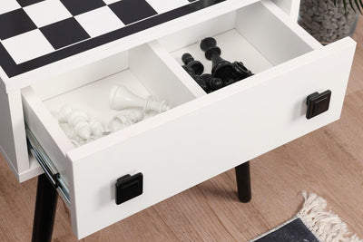 Masuta de cafea cu Design de Masa Sah , White, Alb, 50 x 60 x 50 cm