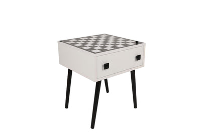 Masuta de cafea cu Design de Masa Sah , White, Alb, 50 x 60 x 50 cm