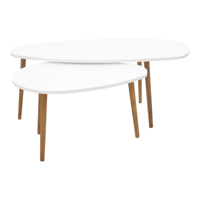 Masuta de cafea din alb-Natural Monty 116x46x6 cm