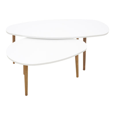 Masuta de cafea din alb-Natural Monty, 116x46x6 cm, imagine suplimentara
