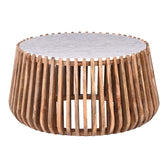 Masuta de cafea din lemn de mango cu aspect de marmura de la Mable, Lemn, Natur, 80x45 cm, imagine suplimentara