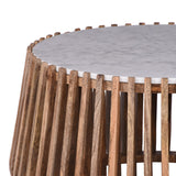 Masuta de cafea din lemn de mango cu aspect de marmura de la Mable, Lemn, Natur, 80x45 cm