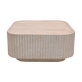 Masuta de cafea Doric, Aspect travertin, Travertin, 80x80x38 cm, detaliu produs