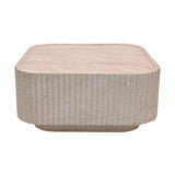 Masuta de cafea Doric, Aspect travertin, Travertin, 80x80x38 cm