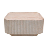 Masuta de cafea Doric, Aspect travertin, Travertin, 80x80x38 cm, detaliu produs