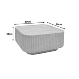 Masuta de cafea Doric, Aspect travertin, Travertin, 80x80x38 cm