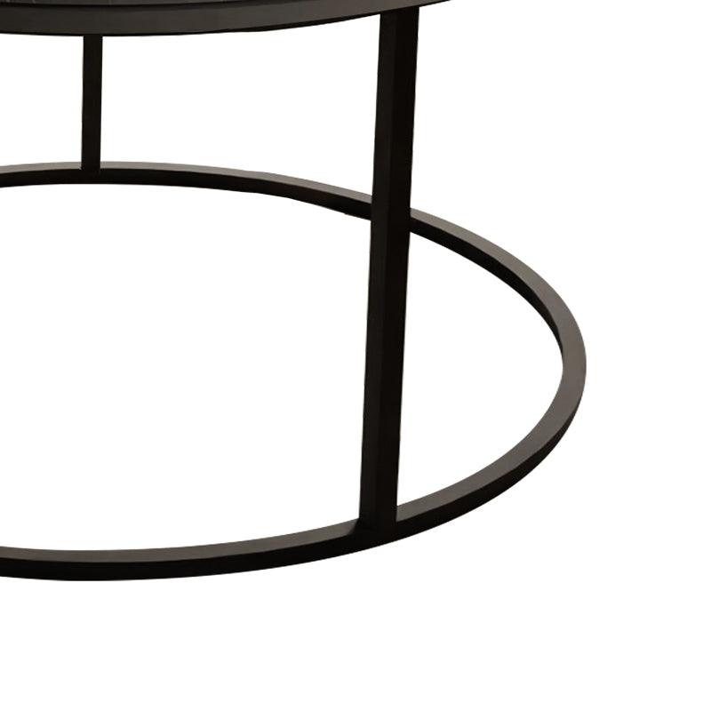 Masuta de cafea Drion  marmura neagra-metal negru D60x40cm - Negru