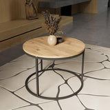 Masuta de cafea Drion  marmura neagra-metal negru D60x40cm - Stejar
