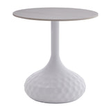 Masuta de cafea Fabron piatra sinterizata, alba, 50x50x52 cm