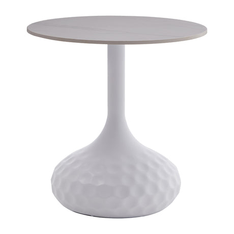 Masuta de cafea Fabron piatra sinterizata, alba, 50x50x52 cm