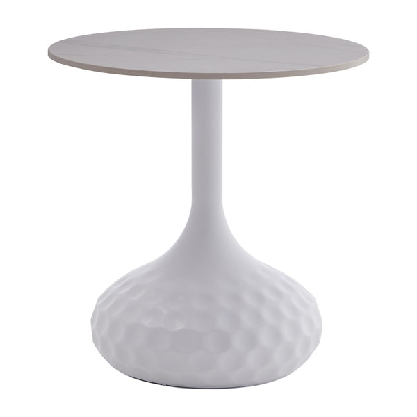 Masuta de cafea Fabron piatra sinterizata, alba, 50x50x52 cm