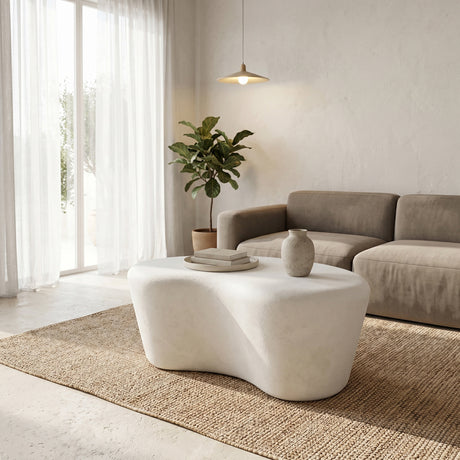 Masuta de cafea Fedris, MDF, Alb, 80x70x34 cm