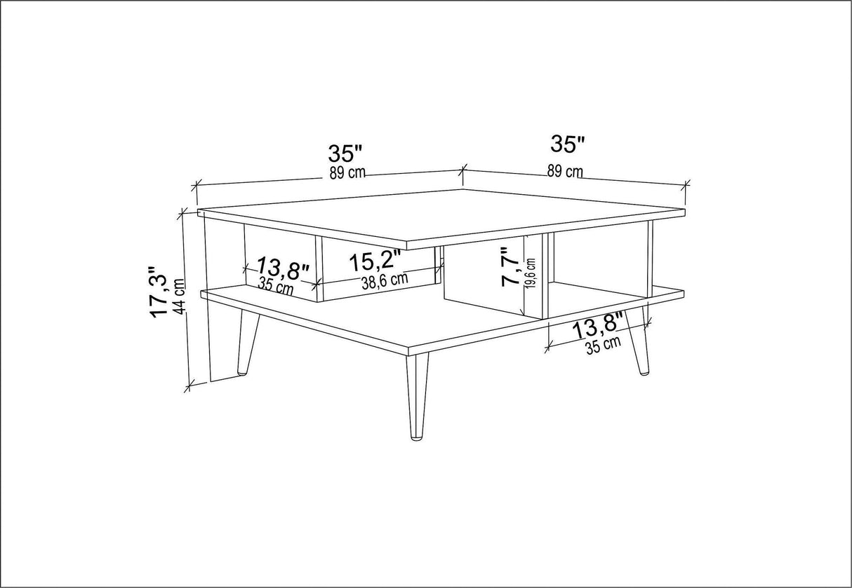 Masuta de cafea Fulya, Stejar, 89x44x89 cm