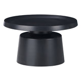 Masuta de cafea Ginoze, Metal, D70x40 cm - Negru