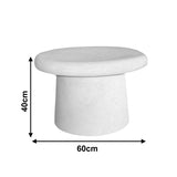 Masuta de cafea Herona, MDF, Alb, D60x40 cm