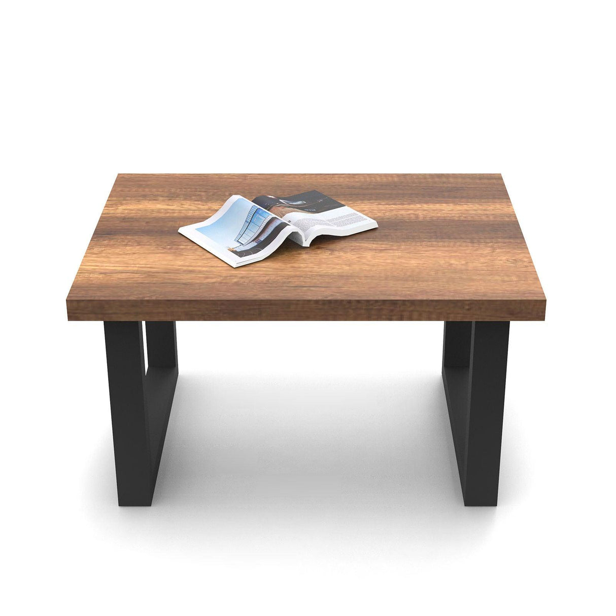 Masuta de cafea Industrial Kane, Nuc,  80 x 43 x 60 cm