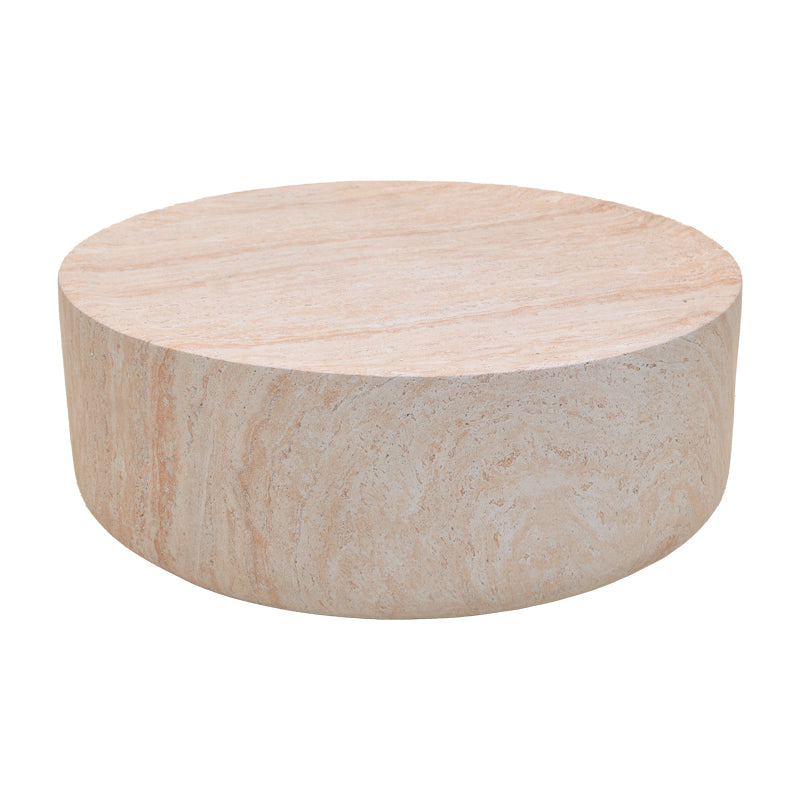 Masuta de cafea Ingendo, Aspect travertin, Travertin, D90x33 cm