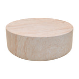 Masuta de cafea Ingendo, Aspect travertin, Travertin, D90x33 cm