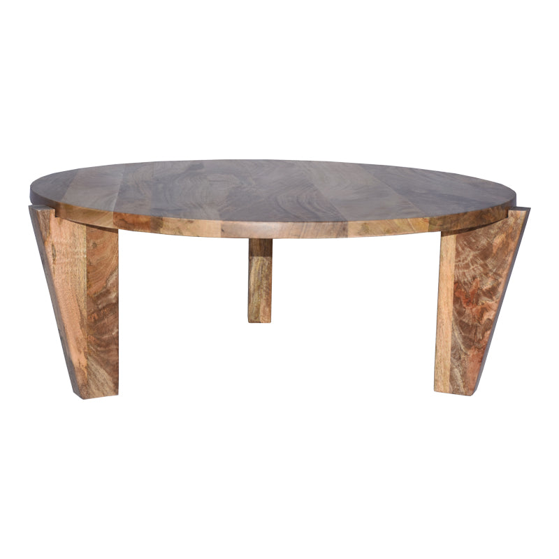 Masuta de cafea Japandi, Natural, D90x35 cm