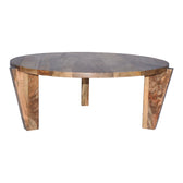 Masuta de cafea Japandi, Natural, D90x35 cm, detaliu produs