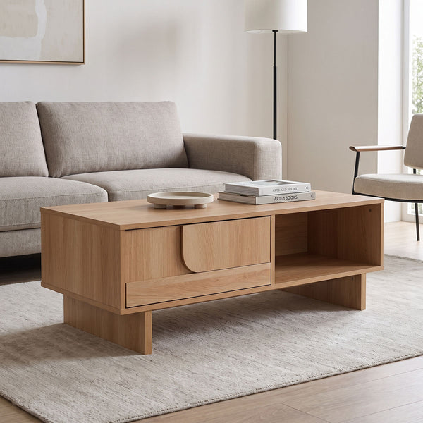 Masuta de cafea Jenfia, MDF, Natural, 110x55x39 cm