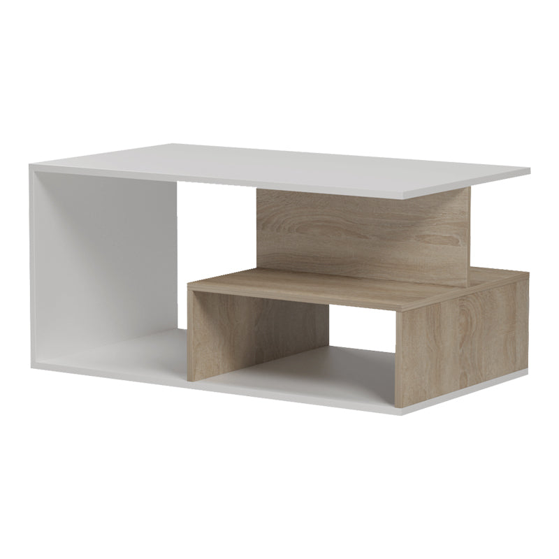 Masuta de cafea Kelena, Sonoma-Alb, 90x51x43 cm