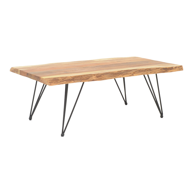Masuta de cafea lemn masiv acacia de gradina Miles Boho, Natural, 115x69x41 cm
