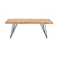 Masuta de cafea lemn masiv acacia de gradina Miles Boho, Natural, 115x69x41 cm, imagine suplimentara