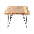 Masuta de cafea lemn masiv acacia de gradina Miles Boho, Natural, 115x69x41 cm, detaliu produs