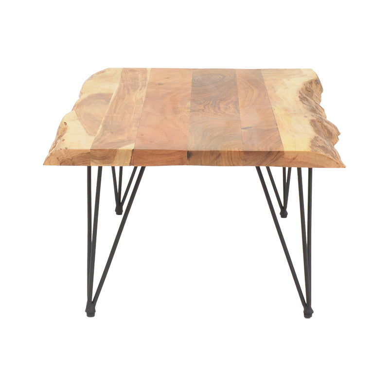 Masuta de cafea lemn masiv acacia de gradina Miles Boho, Natural, 115x69x41 cm, detaliu produs