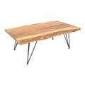 Masuta de cafea lemn masiv acacia de gradina Miles Boho, Natural, 115x69x41 cm, perspectiva suplimentara