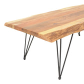 Masuta de cafea lemn masiv acacia de gradina Miles Boho, Natural, 115x69x41 cm, foto produs